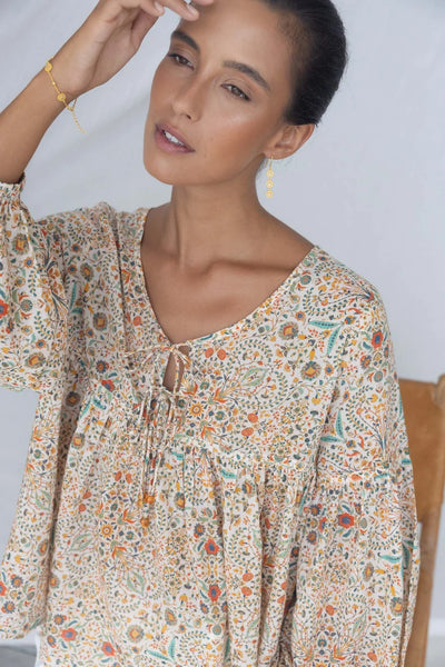 Humidity - Lara Blouse - Almond Print