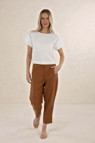 Humidity - Huxe Linen Pant - Tobacco