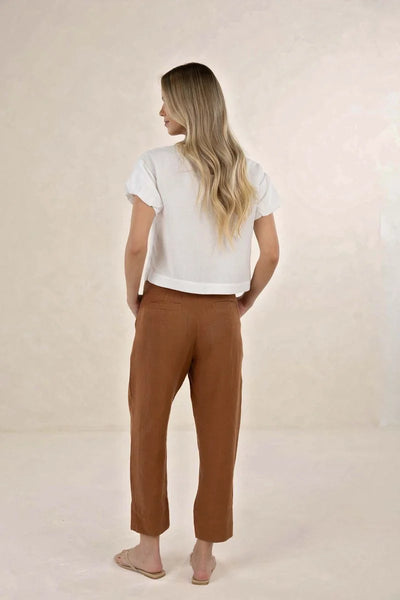 Humidity - Huxe Linen Pant - Tobacco