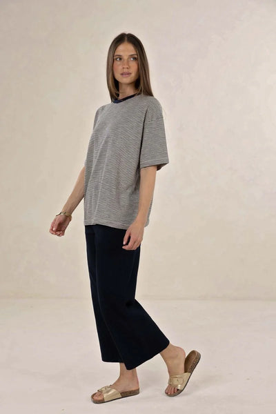 Humidity - Bestie Stripe Tee - Midnight