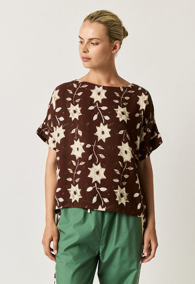 Nancybird - Dolman Top - Ochre Flower