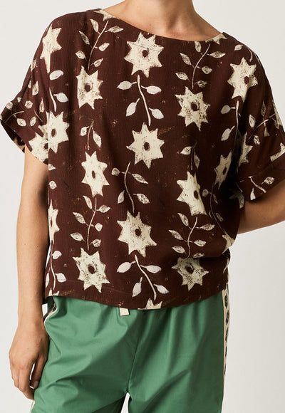 Nancybird - Dolman Top - Ochre Flower