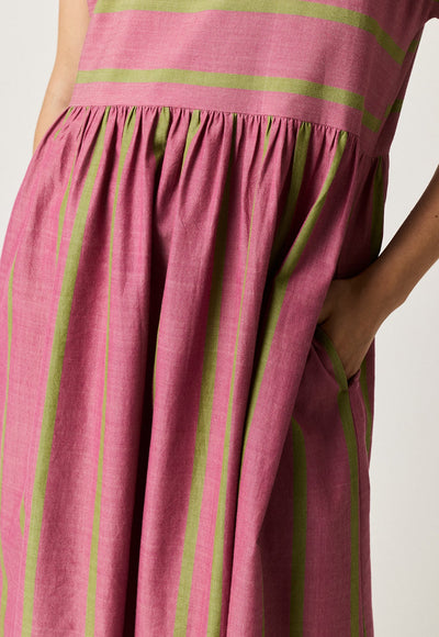 Nancybird - Woven Tathra Dress - Bottle Brush Stripe