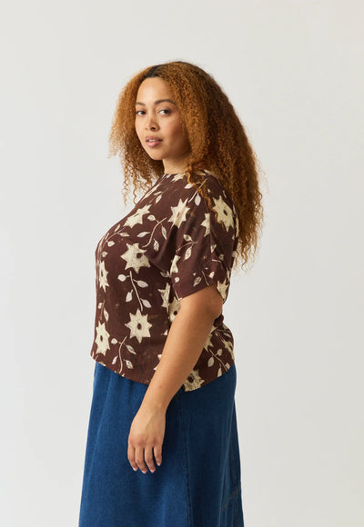 Nancybird - Dolman Top - Ochre Flower