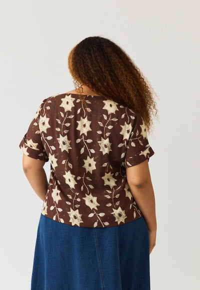 Nancybird - Dolman Top - Ochre Flower