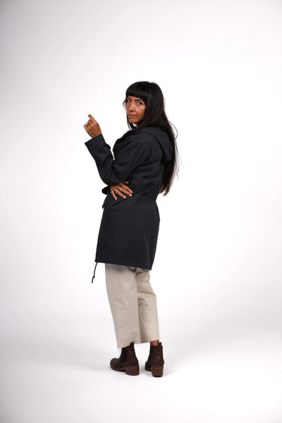 Montaigne - Isobel Cotton Drill Anorak Parker - Navy - MO-028