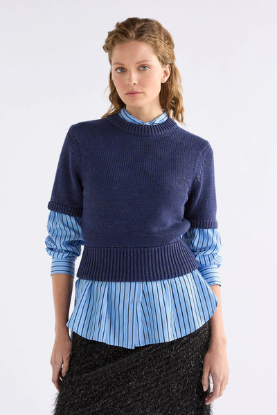 Elk - Luft Lurex Knit Top - Navy/Copper - K0209FW26