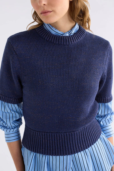 Elk - Luft Lurex Knit Top - Navy/Copper - K0209FW26