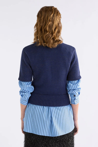 Elk - Luft Lurex Knit Top - Navy/Copper - K0209FW26