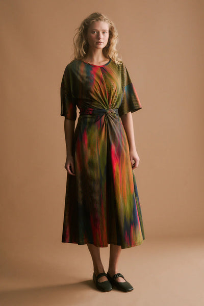 Elk - Kihte T Shirt Dress - Arran Stripe - A1295MS25