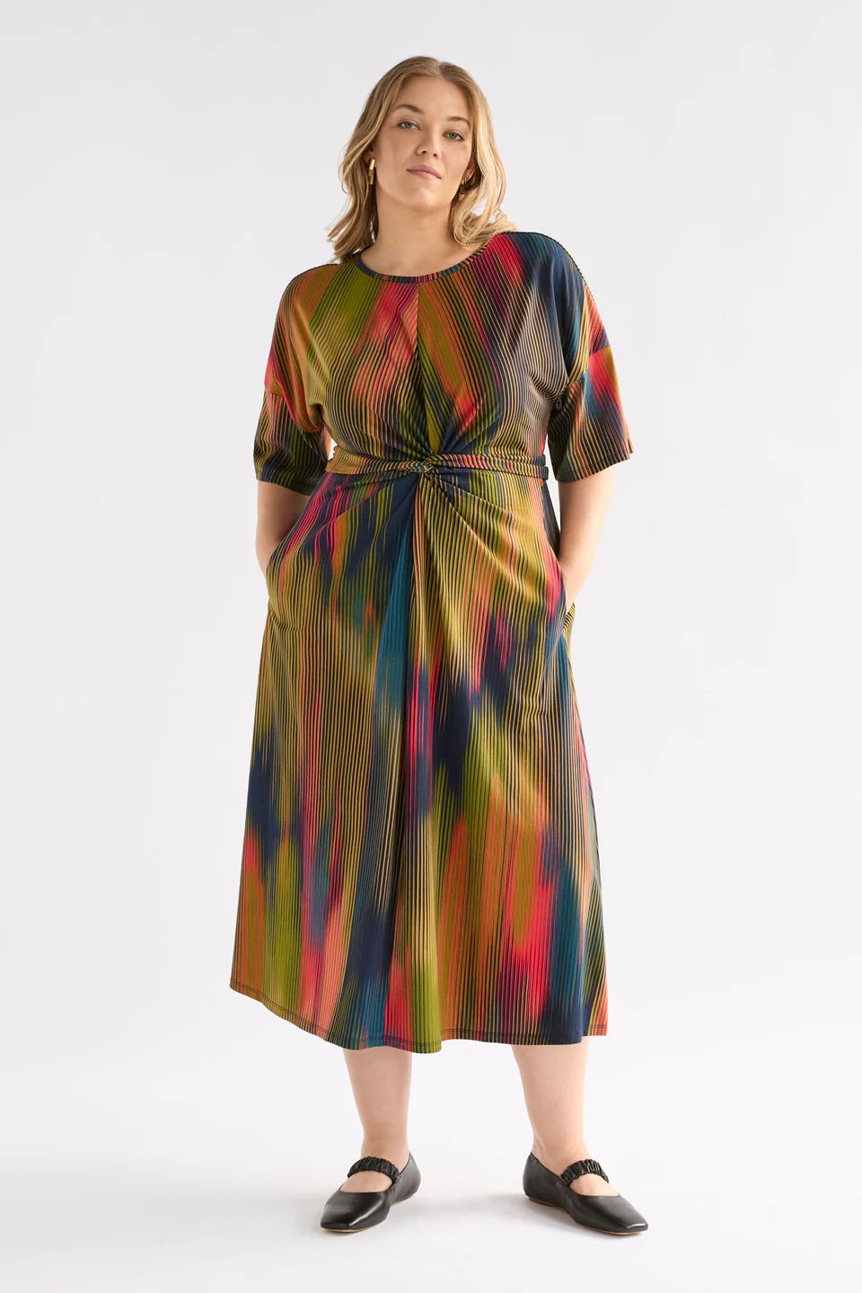 Elk - Kihte T Shirt Dress - Arran Stripe - A1295MS25