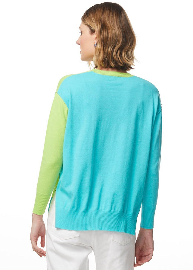 LD & Co - Colour Block Jumper - Lime - LC5574