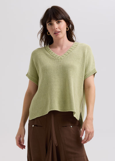 LD & Co - Textured V Top - Lemongrass (LC7761)