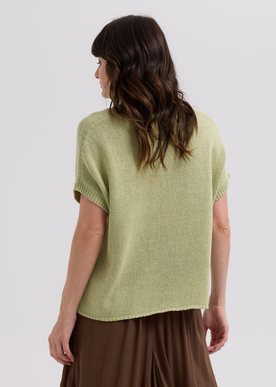 LD & Co - Textured V Top - Lemongrass (LC7761)