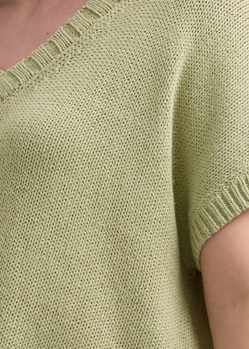 LD & Co - Textured V Top - Lemongrass (LC7761)