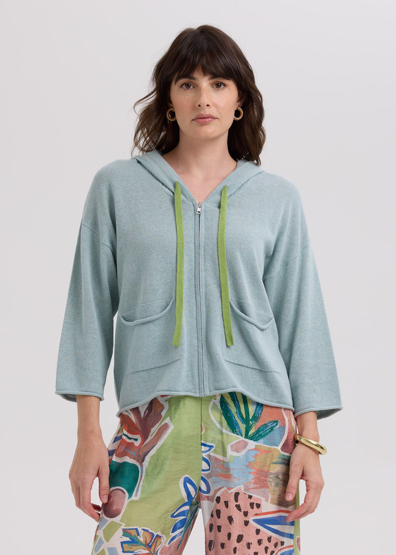 LD & Co - Linen Hoodie - Light Cyan (LC7765)