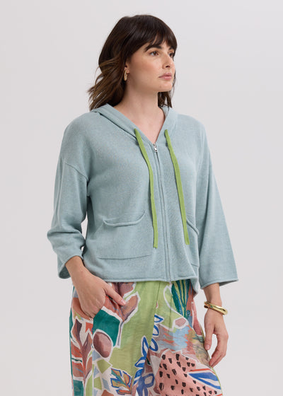 LD & Co - Linen Hoodie - Light Cyan (LC7765)