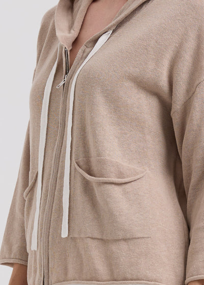 LD & Co. - Linen Hoodie - Taupe (LC7765)