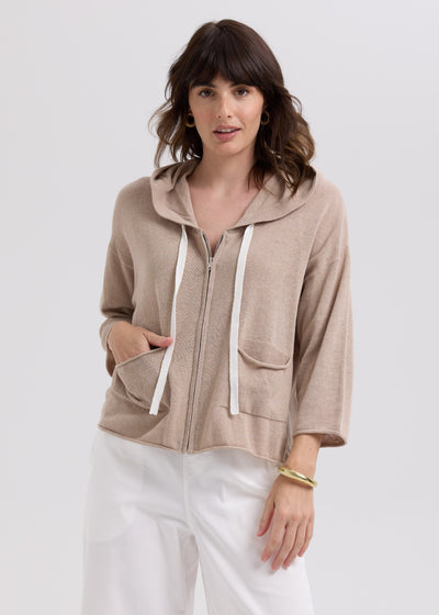 LD & Co. - Linen Hoodie - Taupe (LC7765)