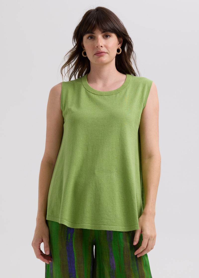 LD & Co. - Linen A-Line Top - Leaf (LC7766)