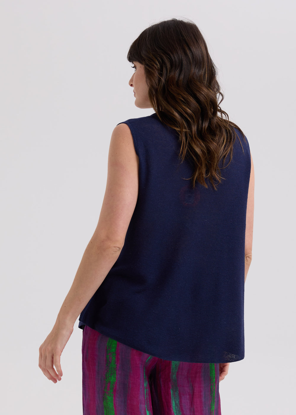 LD & Co. - Linen A-Line Top - Marine (LC7766)