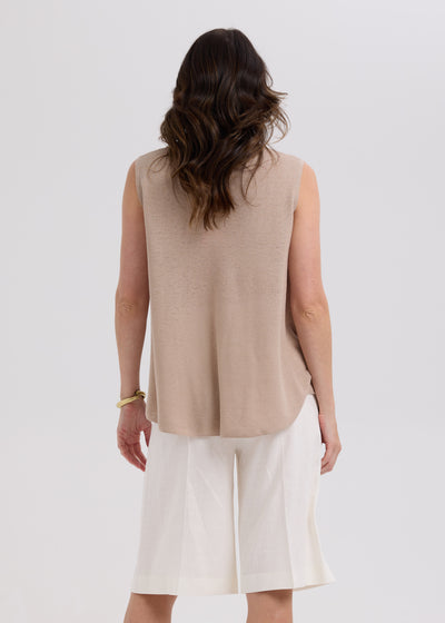 LD & Co. - Linen A-Line Top - Taupe (LC7766)
