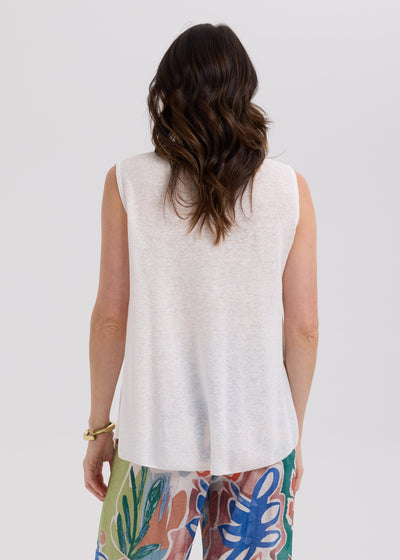 LD & Co. - Linen A-Line Top - White (LC7766)