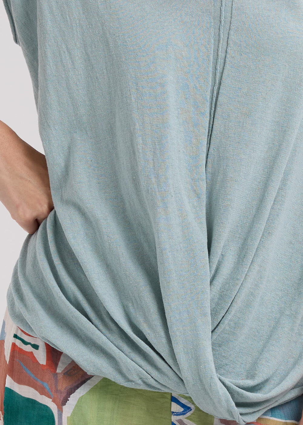 LD & Co. - Linen Drape Top - Light Cyan (LC7767)