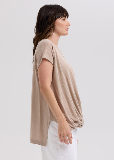 LD & Co. - Linen Drape Top - Taupe (LC7767)