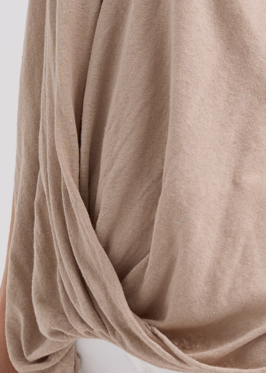 LD & Co. - Linen Drape Top - Taupe (LC7767)