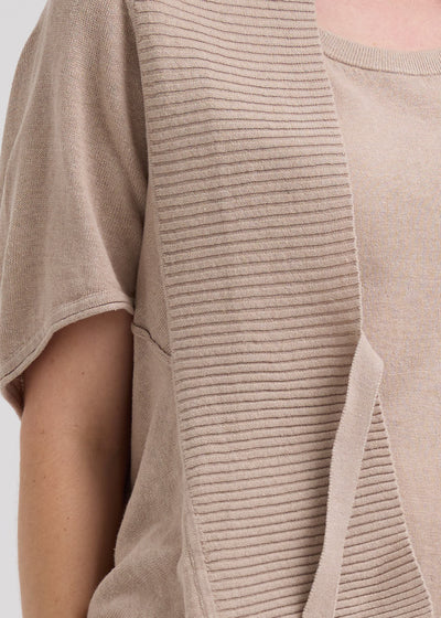 LD & Co - Linen Tie Cardigan - Taupe (LC7768)