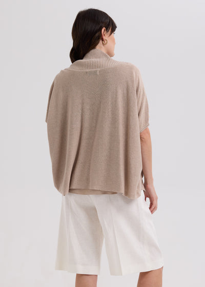 LD & Co - Linen Tie Cardigan - Taupe (LC7768)