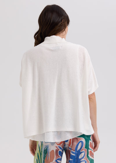 LD & Co - Linen Tie Cardigan - White (LC7768)