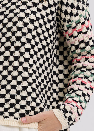 LD & Co - Checked Jumper - Vanilla (LC7769)