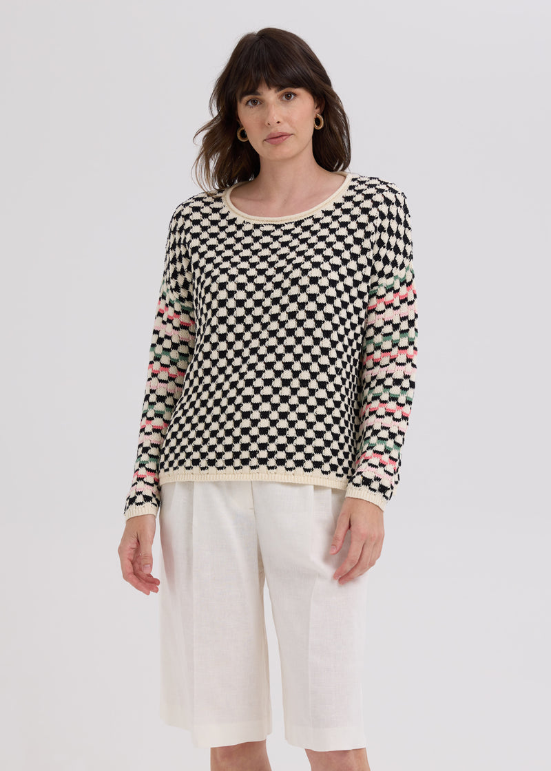 LD & Co - Checked Jumper - Vanilla (LC7769)