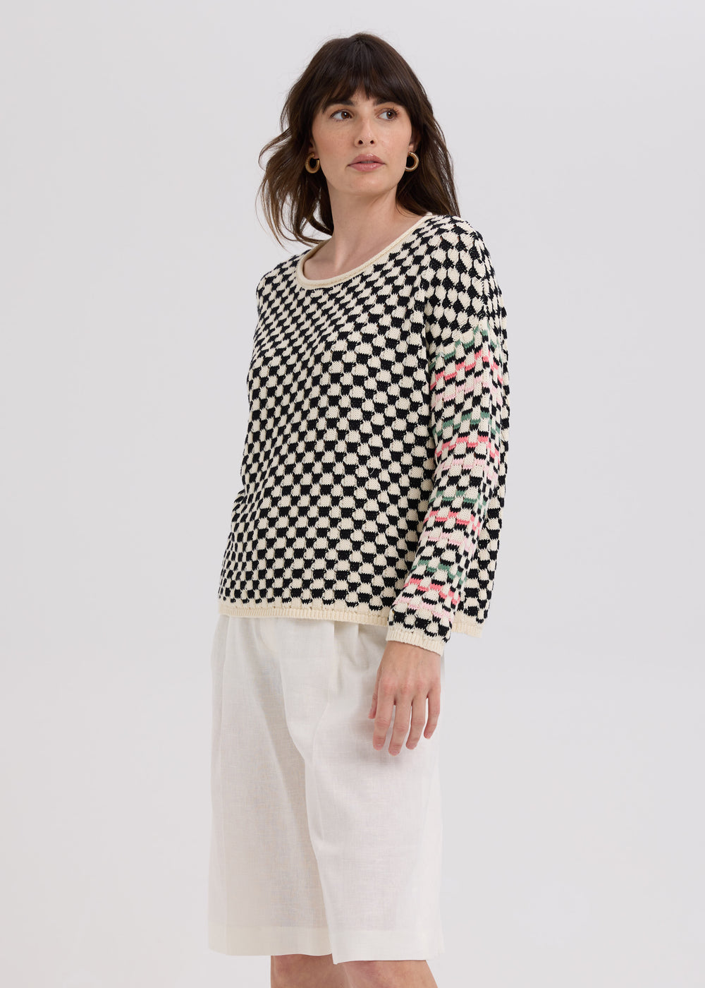 LD & Co - Checked Jumper - Vanilla (LC7769)