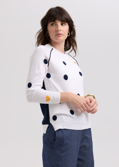 LD & Co - Spot The LOVE Jumper - White (LC7775)