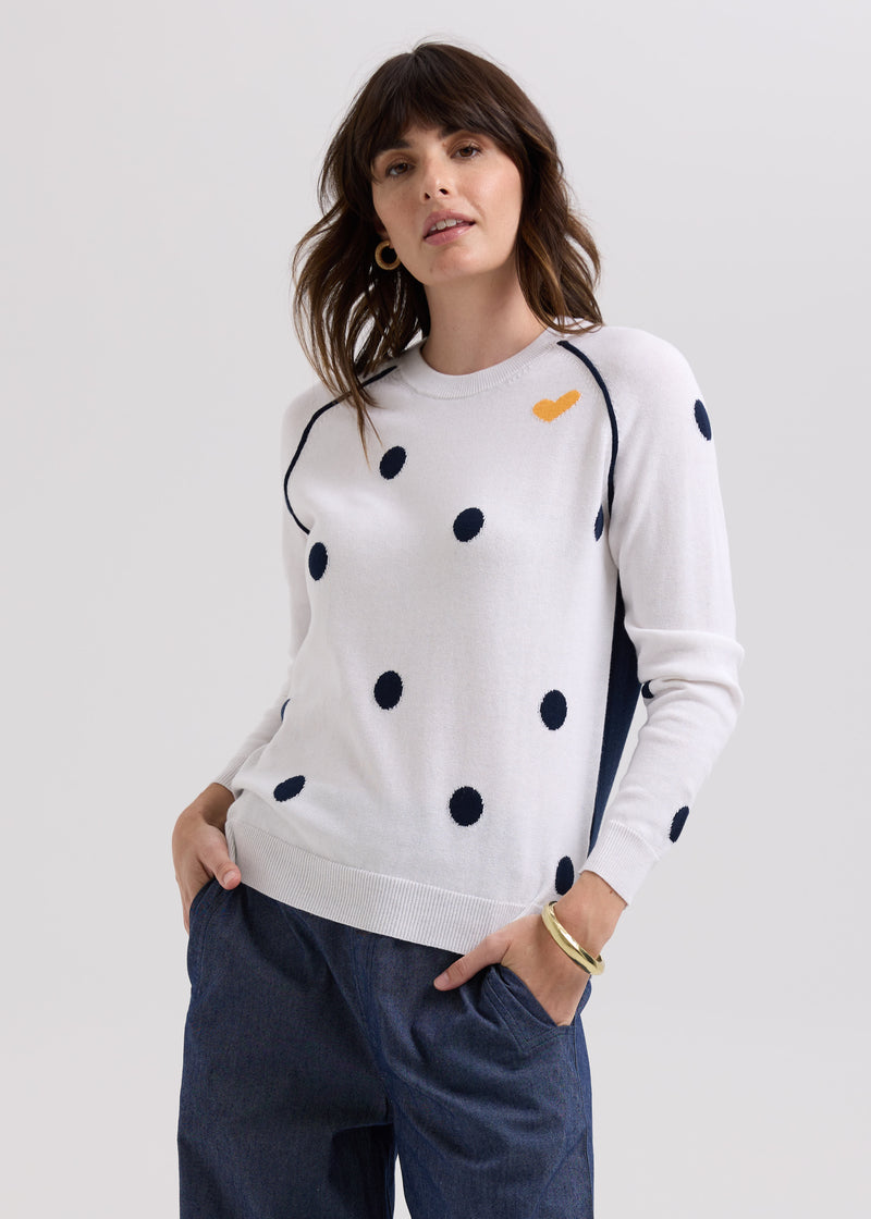 LD & Co - Spot The LOVE Jumper - White (LC7775)