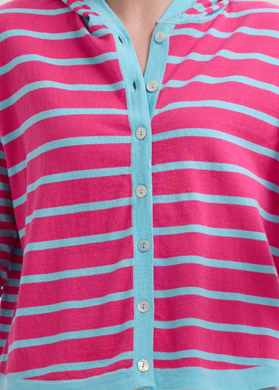 LD & Co. - Multi Stripe Hoodie - Light Aqua (LC7776)