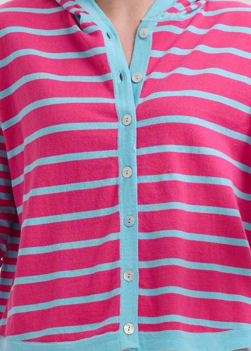 LD & Co. - Multi Stripe Hoodie - Light Aqua (LC7776)