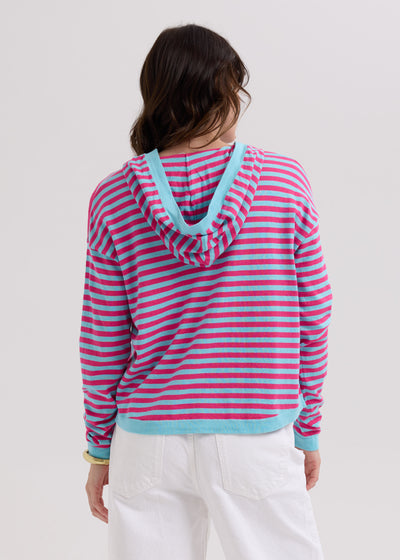 LD & Co. - Multi Stripe Hoodie - Light Aqua (LC7776)