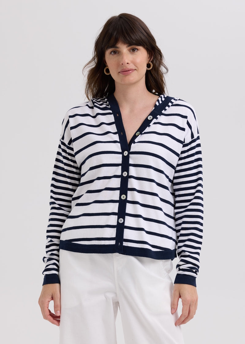 LD & Co. - Multi Stripe Hoodie - Marine (LC7776)