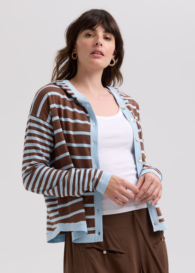 LD & Co. - Multi Stripe Hoodie - Sky (LC7776)