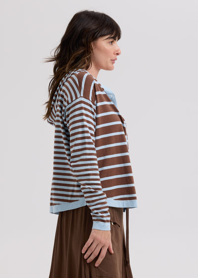 LD & Co. - Multi Stripe Hoodie - Sky (LC7776)