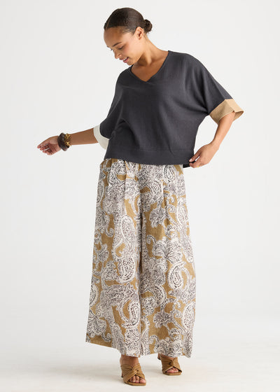 Ld + Co - Contrast Cuff Top - Graphite