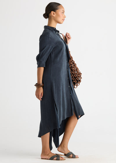 Ld + Co - Drape Front Shirt Dress