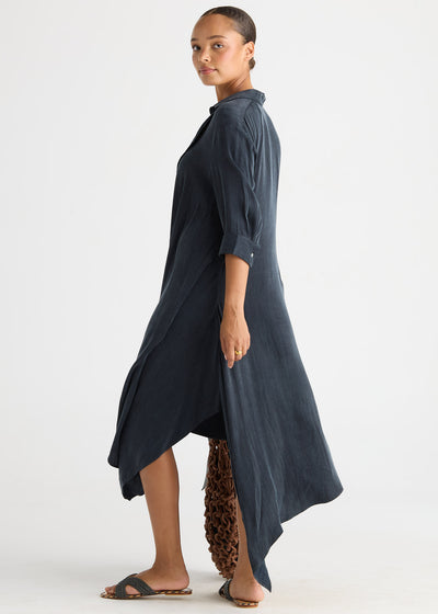 Ld + Co - Drape Front Shirt Dress