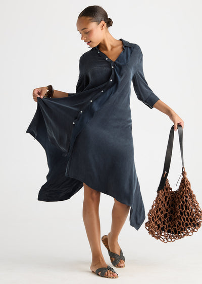 Ld + Co - Drape Front Shirt Dress