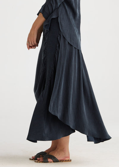 Ld + Co - Shirred Angle Skirt - Dusk