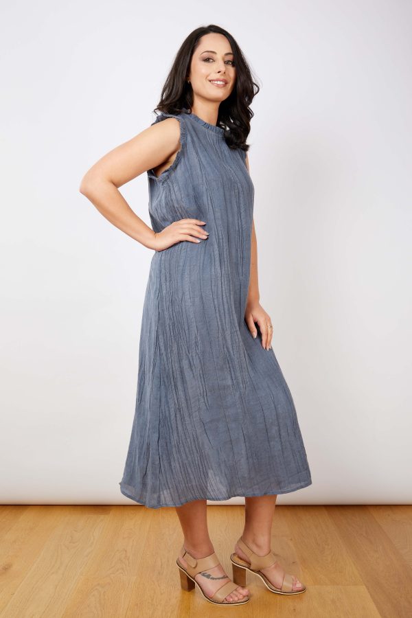 JJ Sisters - Cotton Linen Dress - Slate - LL126